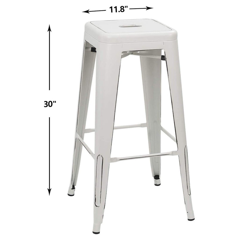 Homall 30 Inches Metal Bar Stools High Backless Stools Indoor-Outdoor Stackable Kitchen Stools Set of 4