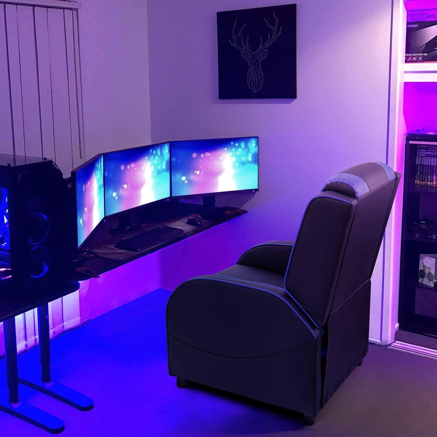 Homall Gaming Recliner Chair Racing Style Single Ergonomic Lounge Sofa PU Leather Reclining Home Theater Seat for Living Room