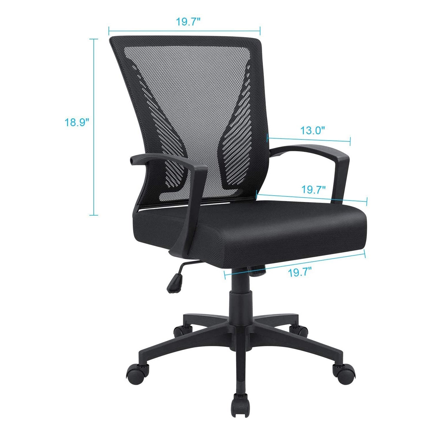 Homall Office Chair Mid Back Swivel Lumbar Support Desk Chair, Computer Ergonomic Mesh Chair with Armrest Set of 2