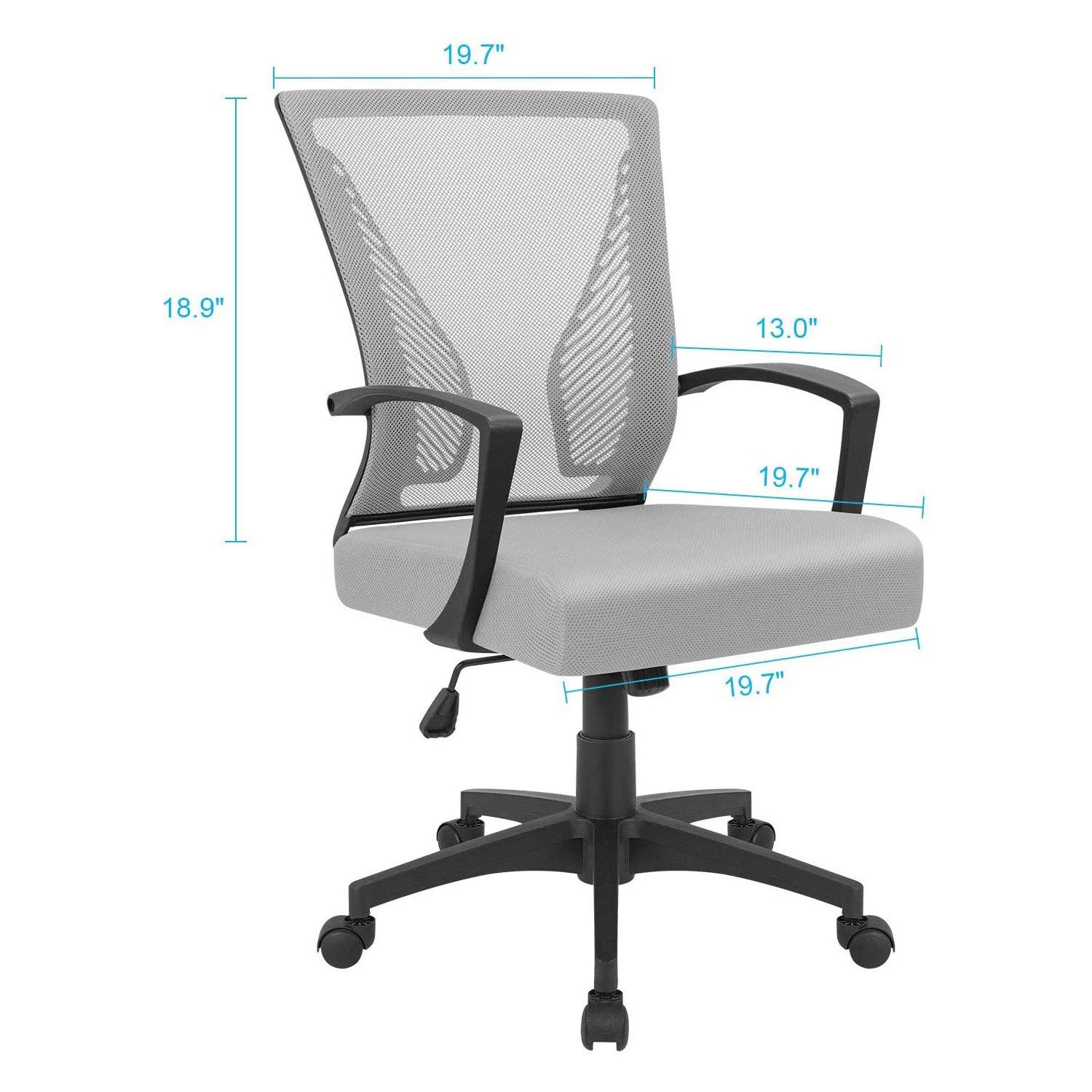 Homall Office Chair Mid Back Swivel Lumbar Support Desk Chair, Computer Ergonomic Mesh Chair with Armrest
