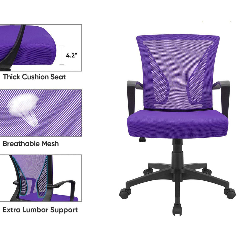 Homall Office Chair Mid Back Swivel Lumbar Support Desk Chair, Computer Ergonomic Mesh Chair with Armrest