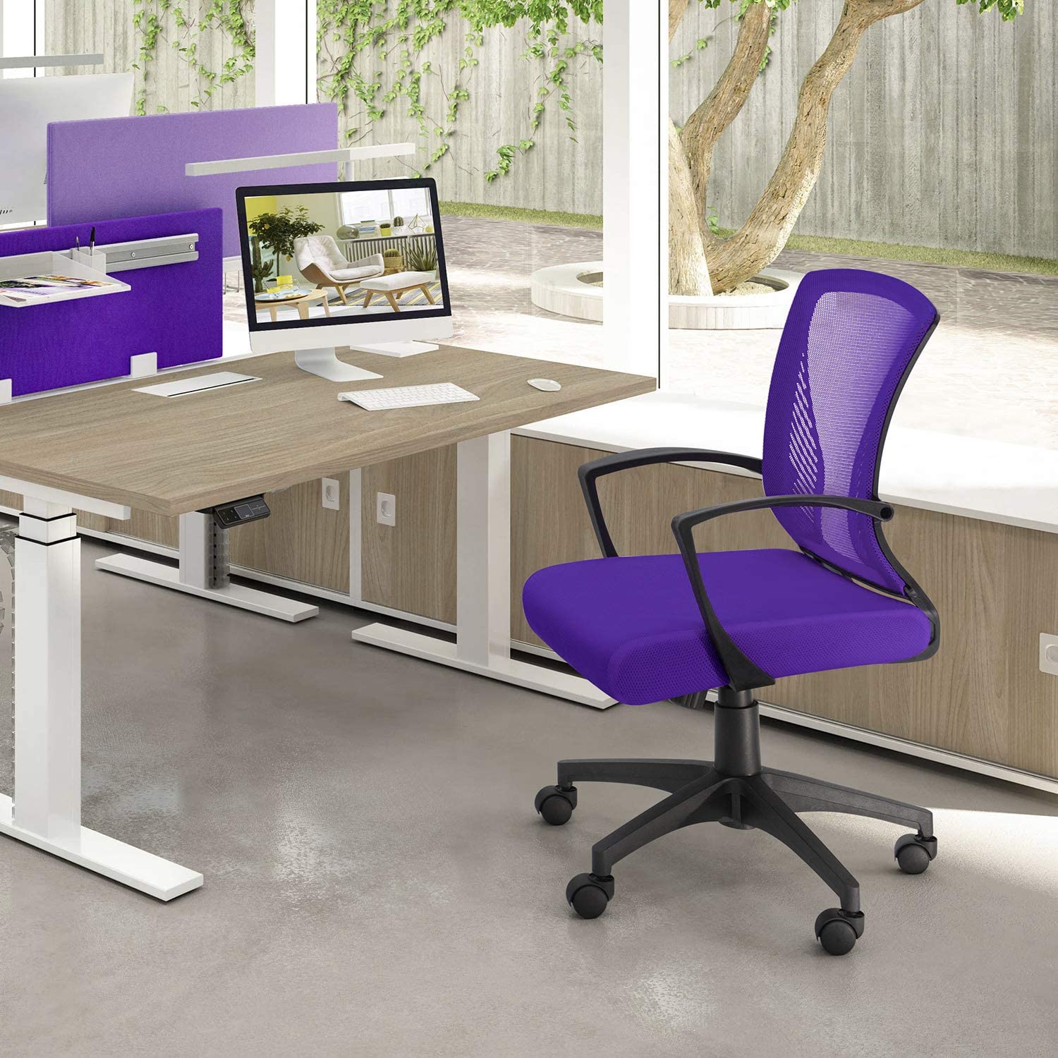 Homall Office Chair Mid Back Swivel Lumbar Support Desk Chair, Computer Ergonomic Mesh Chair with Armrest