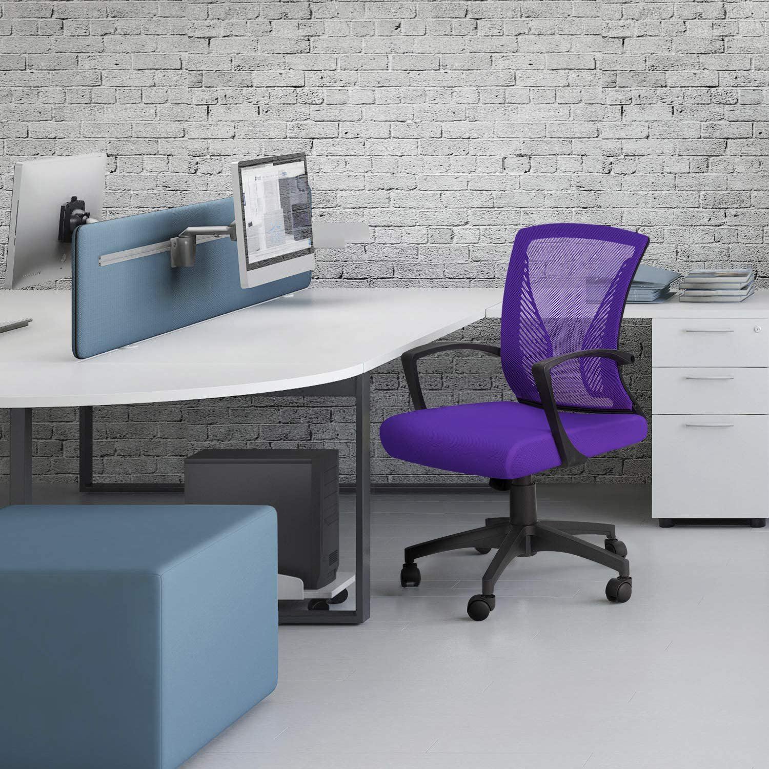 Homall Office Chair Mid Back Swivel Lumbar Support Desk Chair, Computer Ergonomic Mesh Chair with Armrest