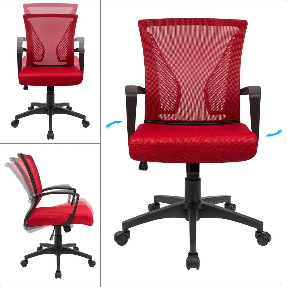 Homall Office Chair Mid Back Swivel Lumbar Support Desk Chair, Computer Ergonomic Mesh Chair with Armrest