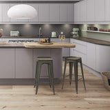 Homall Metal Bar Stool 30'' Indoor Outdoor Stackable Barstools Modern Industrial Square Wood Top Bar Stools Set of 4