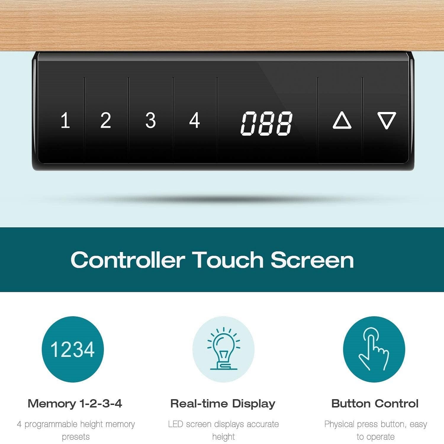 Homall Electric Height Adjustable Standing Desk Home Office Workstation, 55 Inches