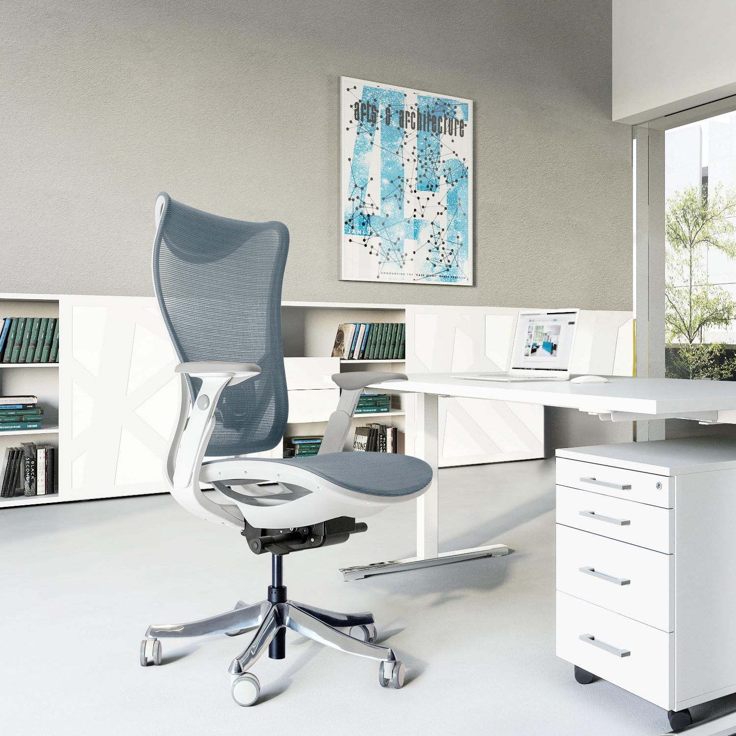 Furniwell Ergonomic Office Chair Blue