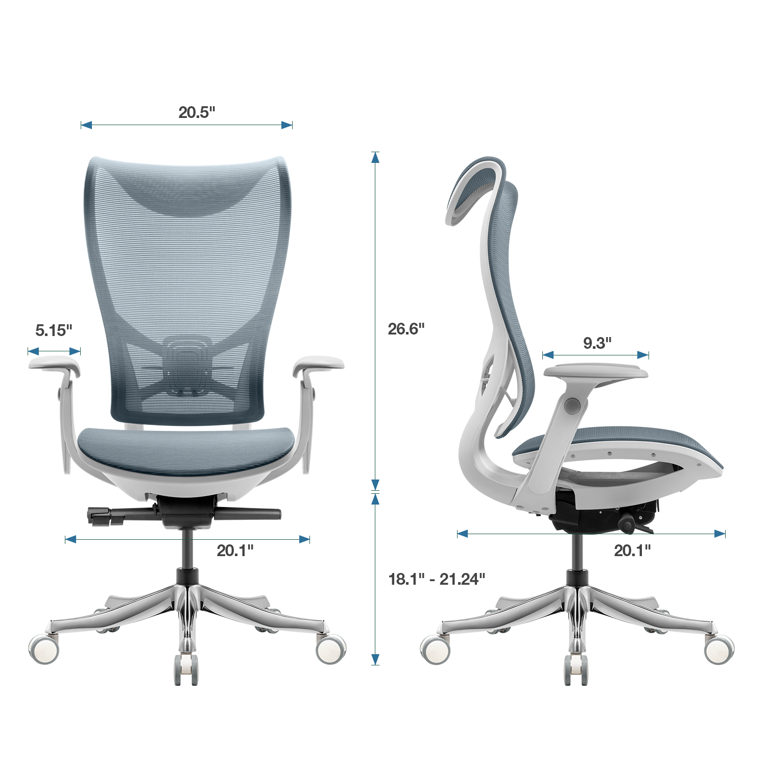 Furniwell Ergonomic Office Chair Blue