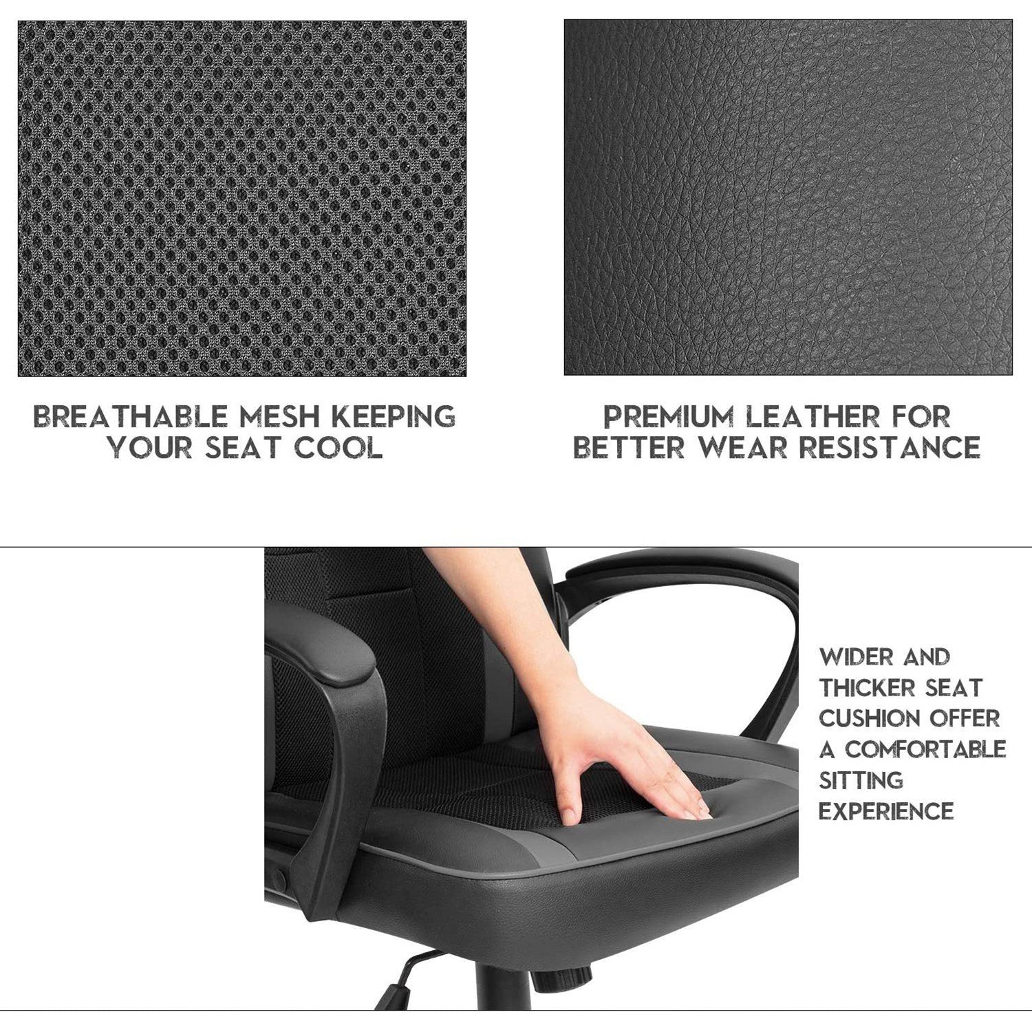 Homall Gaming Chair Ergonomic Executive Office Desk Chair High Back Leather Swivel Computer Racing Chair with Lumbar Support