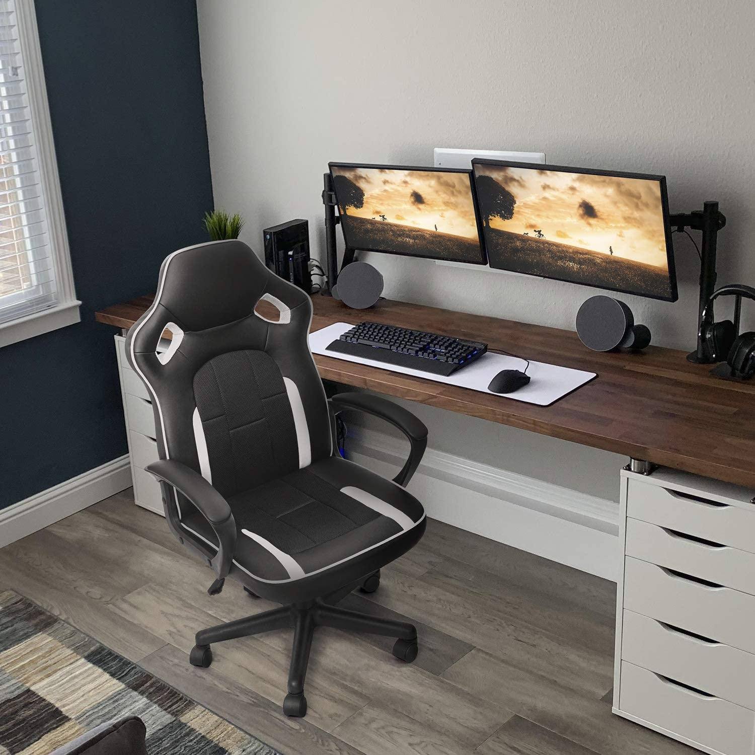 Homall Gaming Chair Ergonomic Executive Office Desk Chair High Back Leather Swivel Computer Racing Chair with Lumbar Support