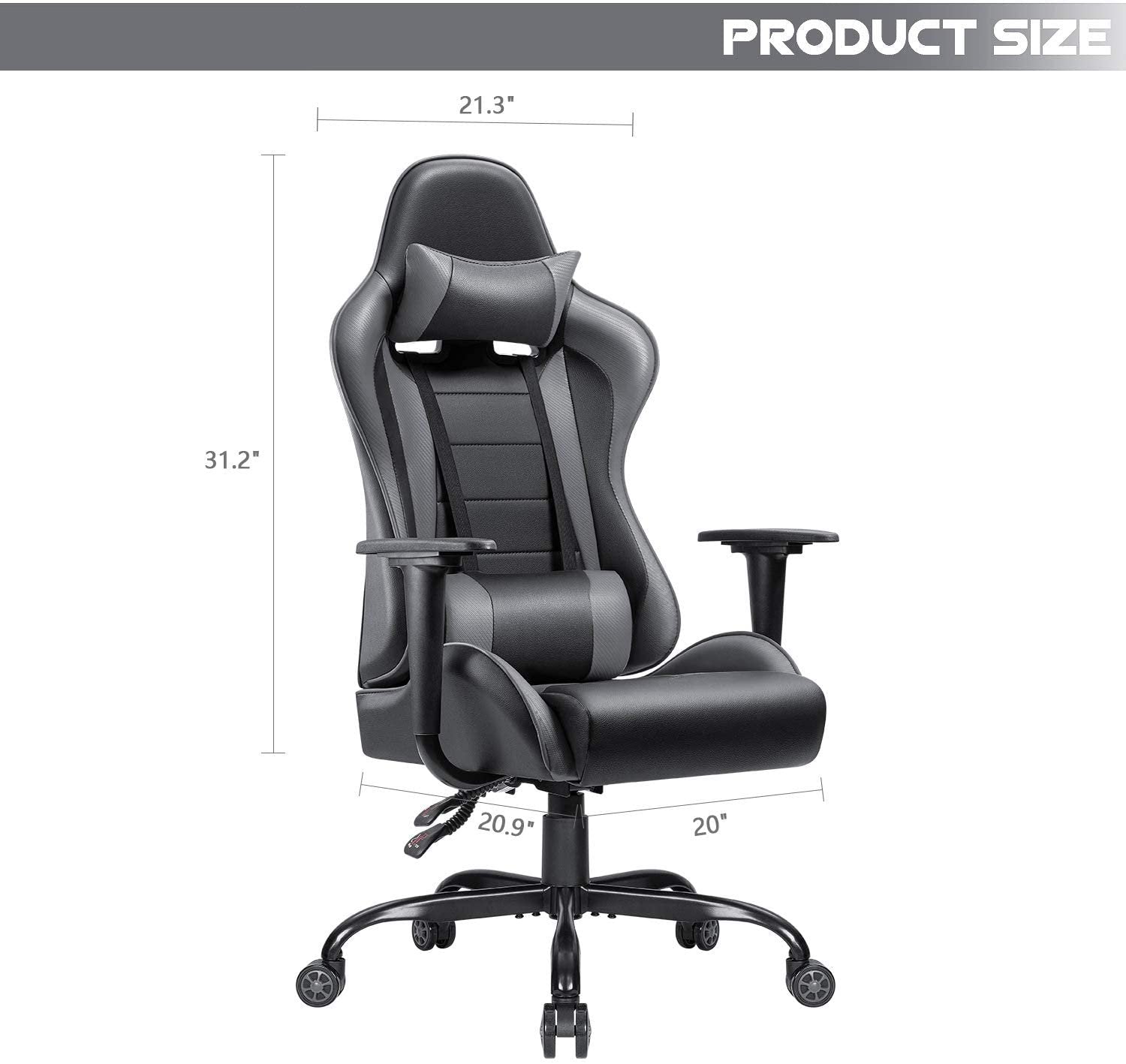 Homall Gaming Chair High-Back PU Leather Racing Chair Ergonomic Computer Desk Executive Home Office Chair with Headrest and Lumbar Support
