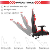 Homall Gaming Chair High-Back PU Leather Racing Chair Ergonomic Computer Desk Executive Home Office Chair with Headrest and Lumbar Support