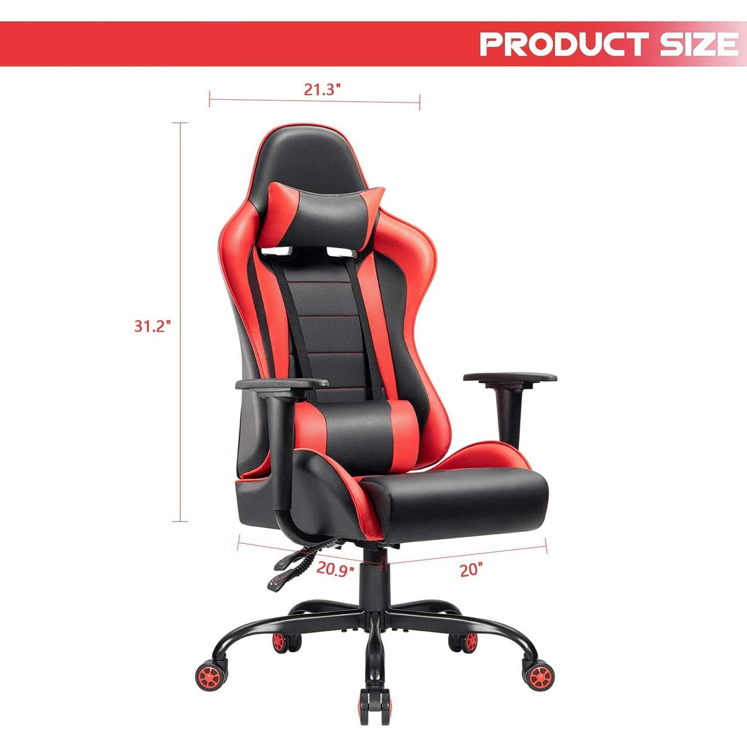 Homall Gaming Chair High-Back PU Leather Racing Chair Ergonomic Computer Desk Executive Home Office Chair with Headrest and Lumbar Support