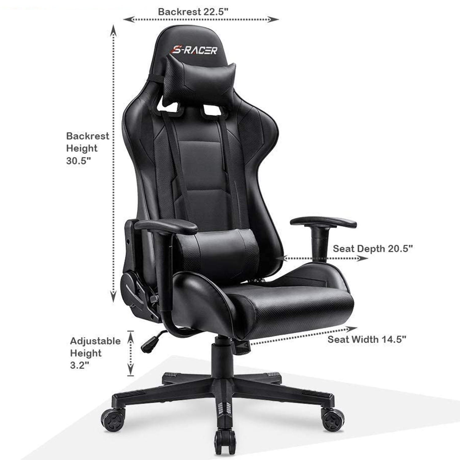 Homall Gaming Chair Racing Chair Computer Desk Chair with Headrest and Lumbar Support