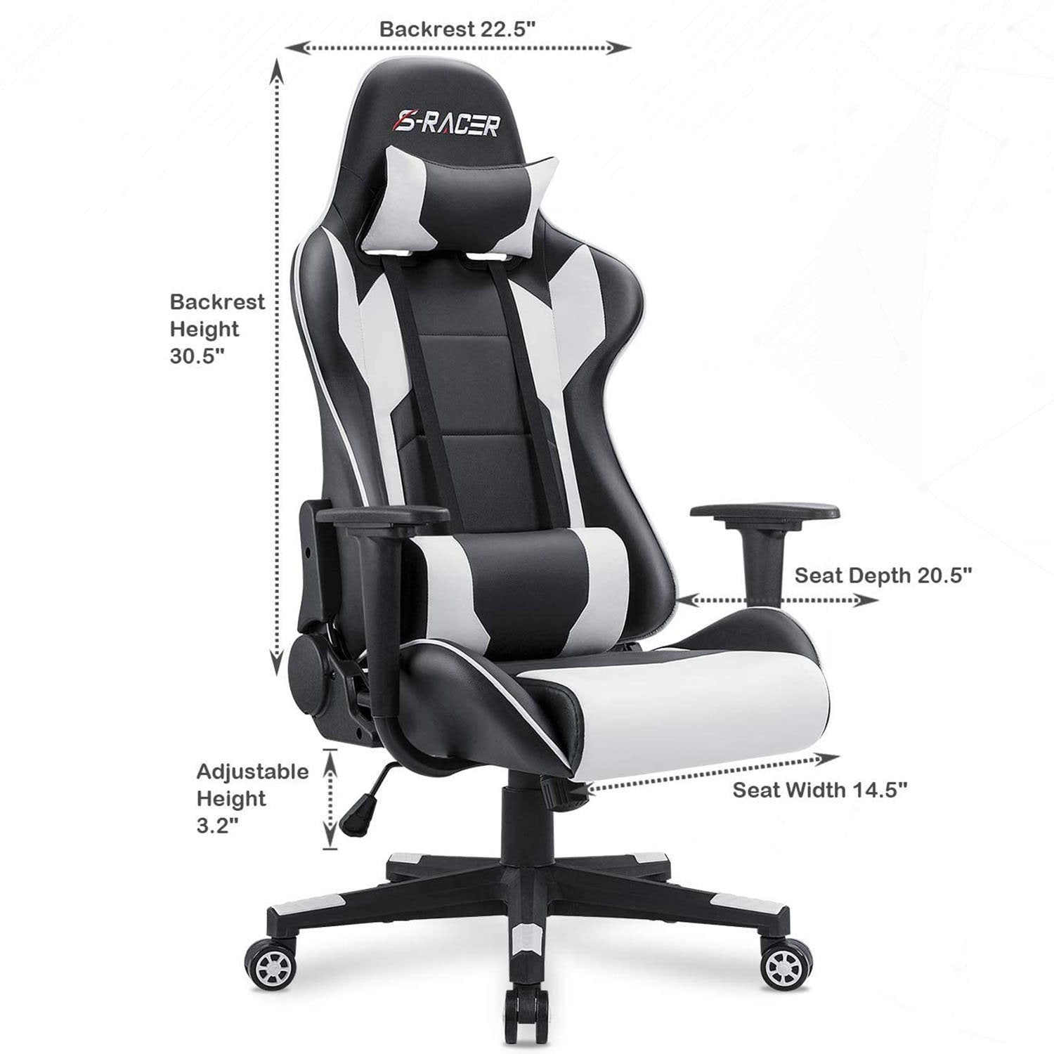 Homall Gaming Chair Racing Chair Computer Desk Chair with Headrest and Lumbar Support
