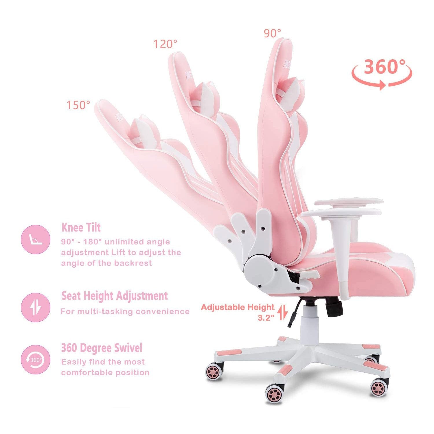 Homall Gaming Chair Racing Chair Computer Desk Chair with Headrest and Lumbar Support