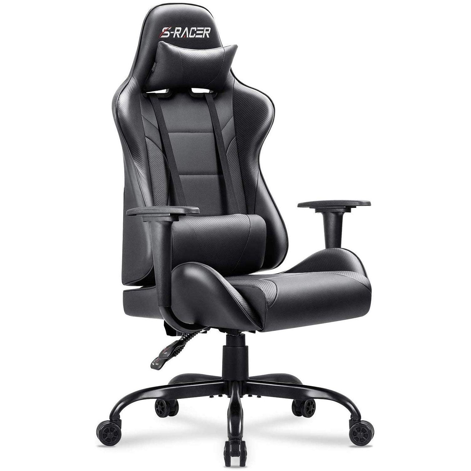 Homall Gaming Chair Office Chair High Back Racing Computer Chair PU Leather Adjustable Seat Height Swivel Chair Ergonomic Executive Chair with Headrest