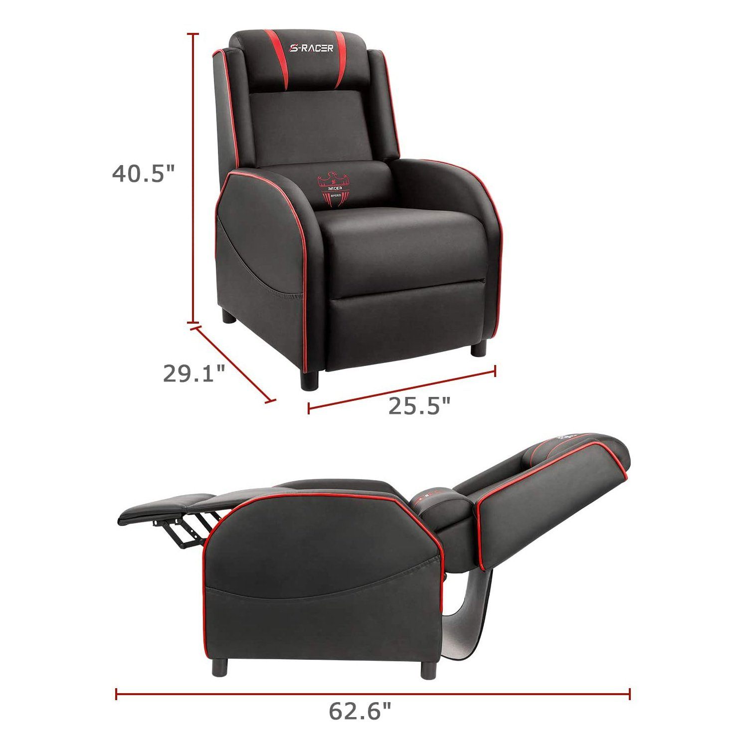 Homall Gaming Recliner Chair PU Leather, Home Theater Seating