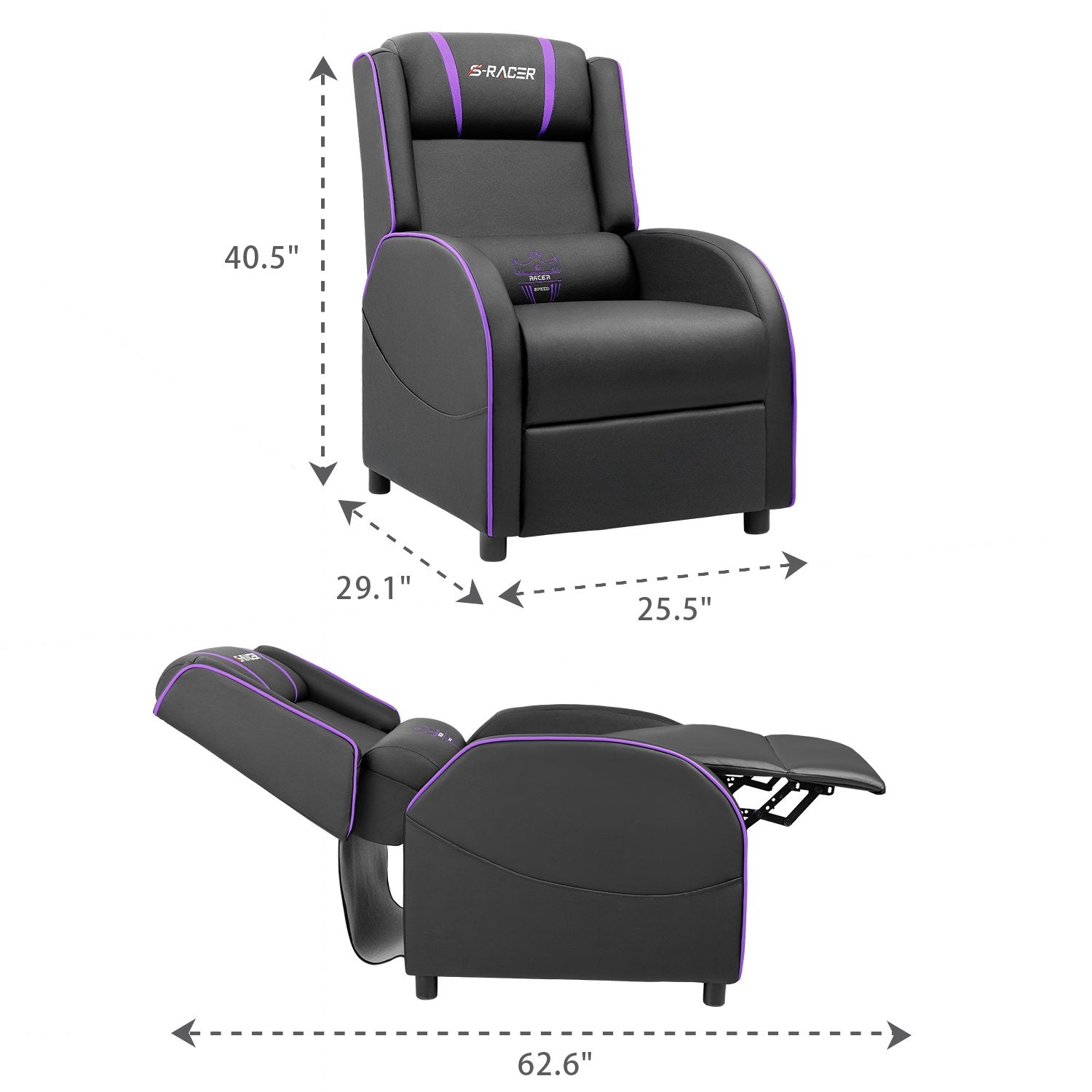 Homall Gaming Recliner Chair PU Leather, Home Theater Seating