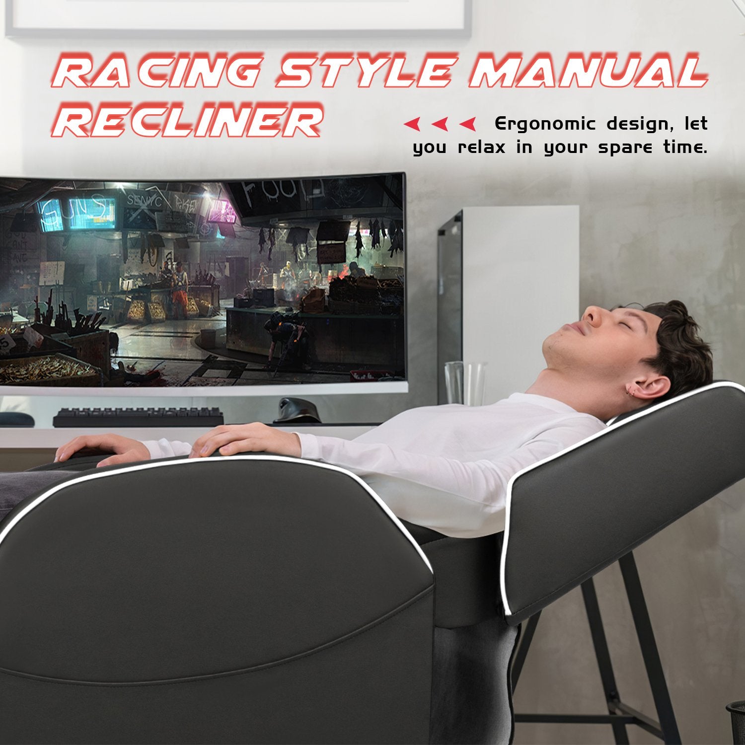 Homall Gaming Recliner Chair PU Leather, Home Theater Seating