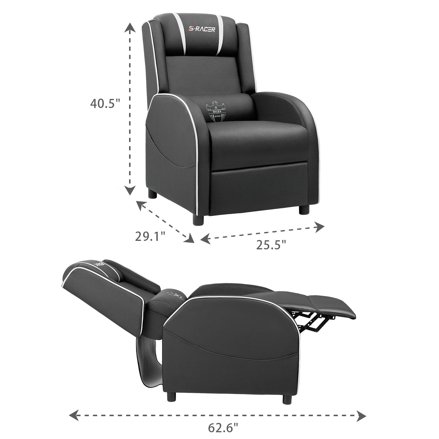 Homall Gaming Recliner Chair PU Leather, Home Theater Seating