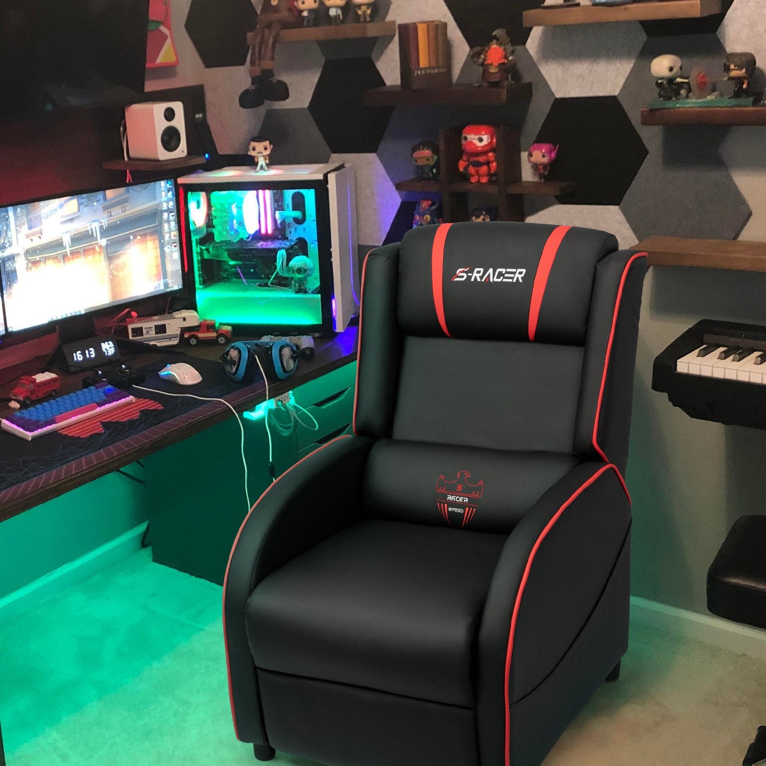 Homall Gaming Recliner Chair PU Leather, Home Theater Seating