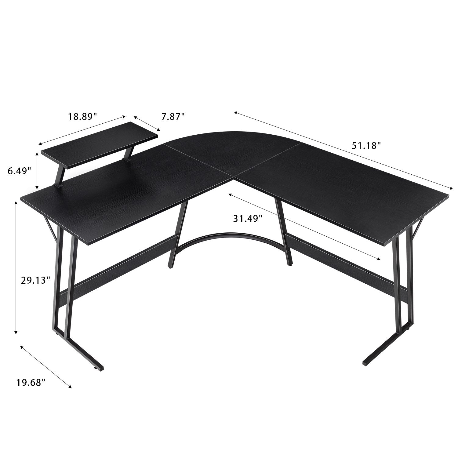 Homall 51.2" L-shaped Computer Desk Large Corner Home Office Desk