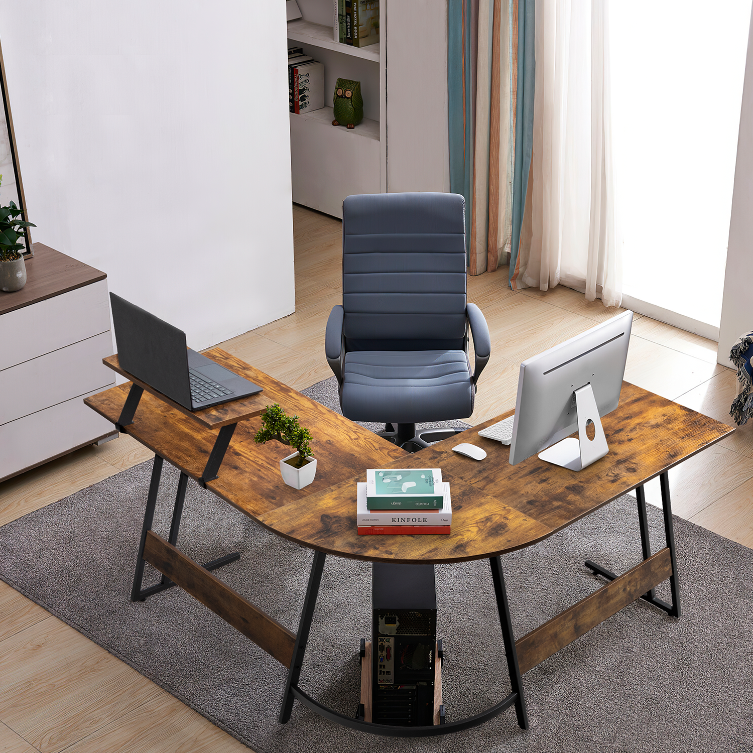 Homall 51.2" L-shaped Computer Desk Large Corner Home Office Desk