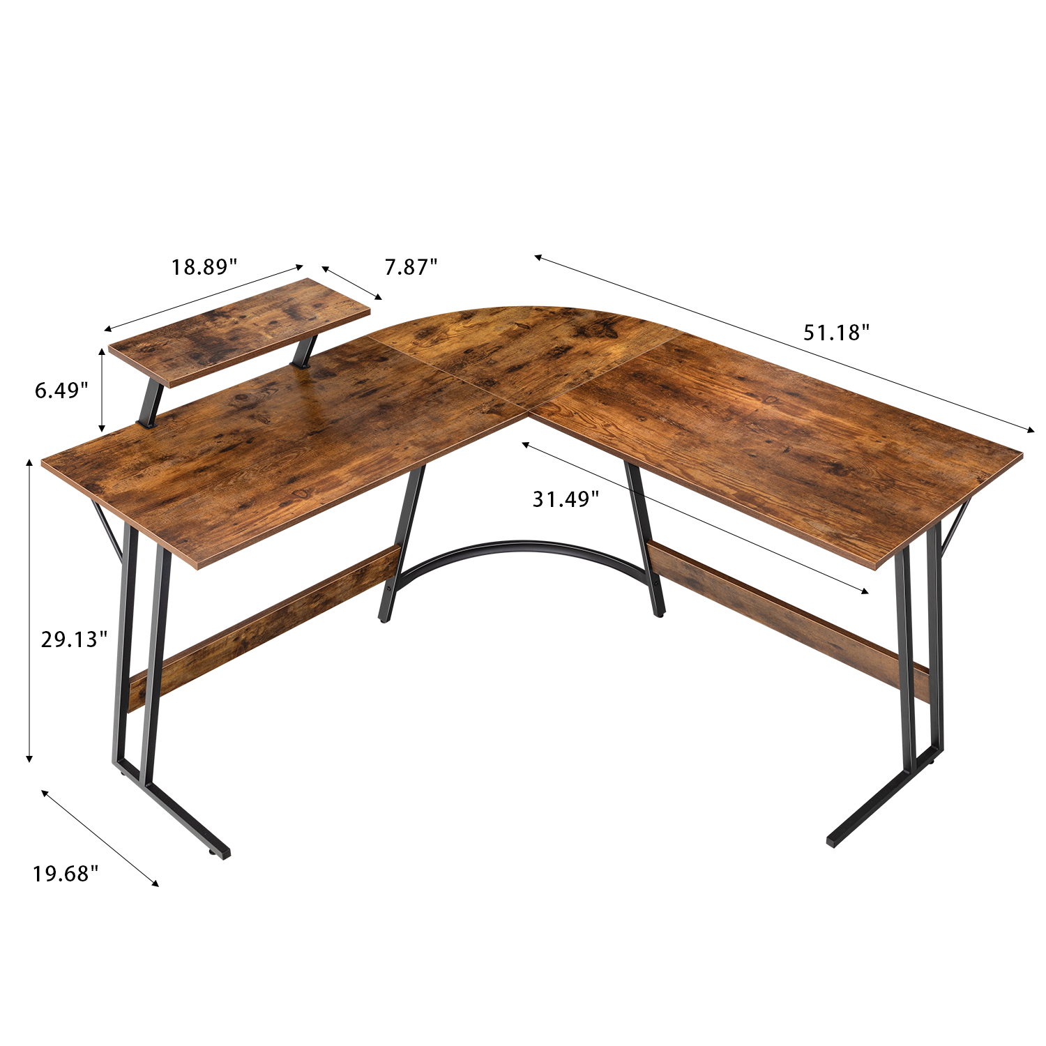 Homall 51.2" L-shaped Computer Desk Large Corner Home Office Desk