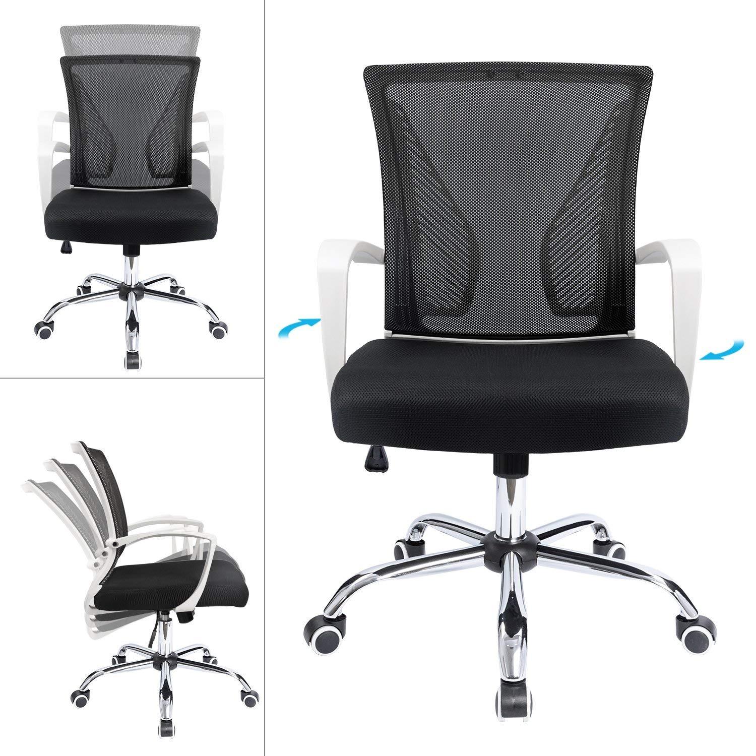 Homall Office Chair Mid Back Swivel Lumbar Support Desk Chair, Computer Ergonomic Mesh Chair with Armrest