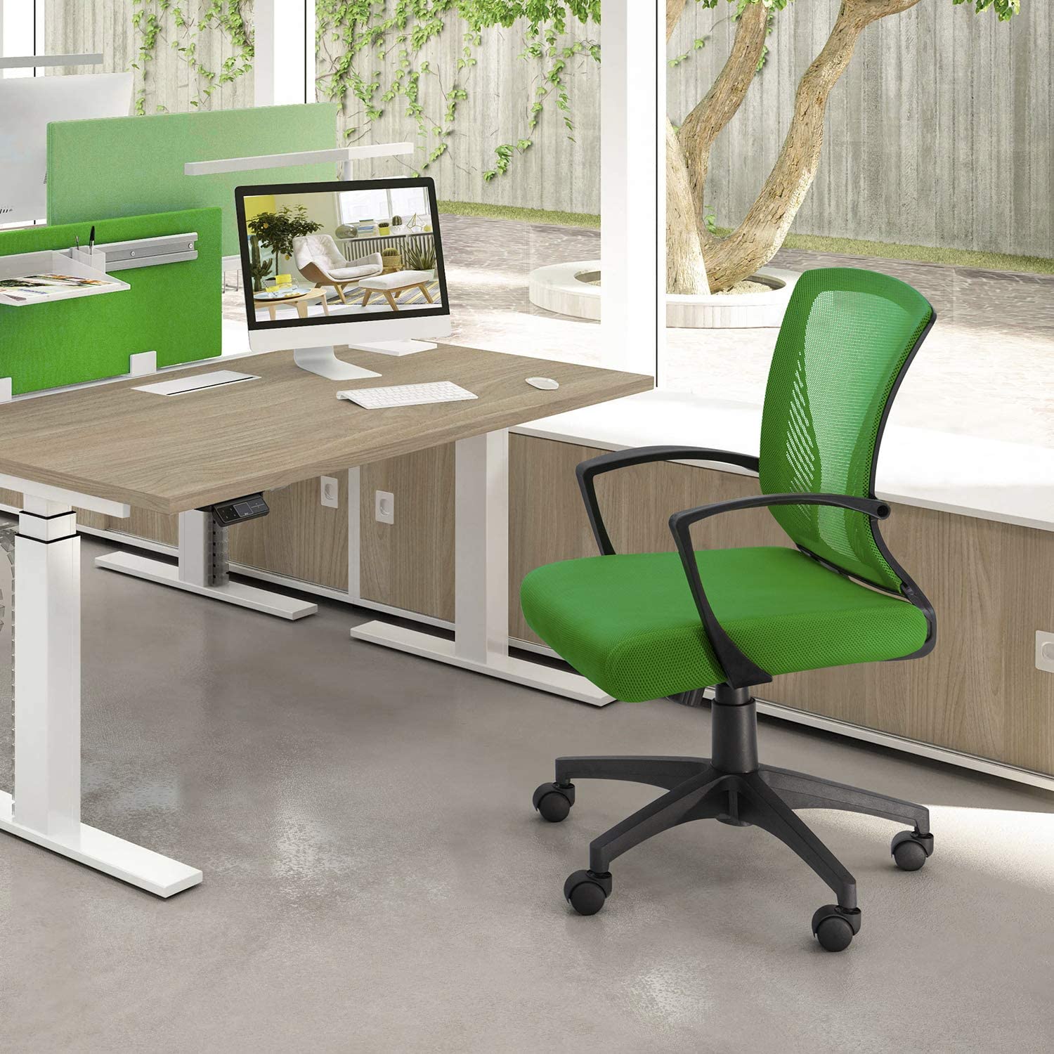Homall Office Chair Mid Back Swivel Lumbar Support Desk Chair, Computer Ergonomic Mesh Chair with Armrest