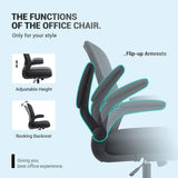 Homall Office Desk Chair Ergonomic Mesh Chair with Flip-up Arms and Adjustable Height