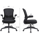 Homall Office Desk Chair Ergonomic Mesh Chair with Flip-up Arms and Adjustable Height