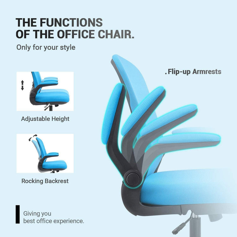 Homall Office Desk Chair Ergonomic Mesh Chair with Flip-up Arms and Adjustable Height