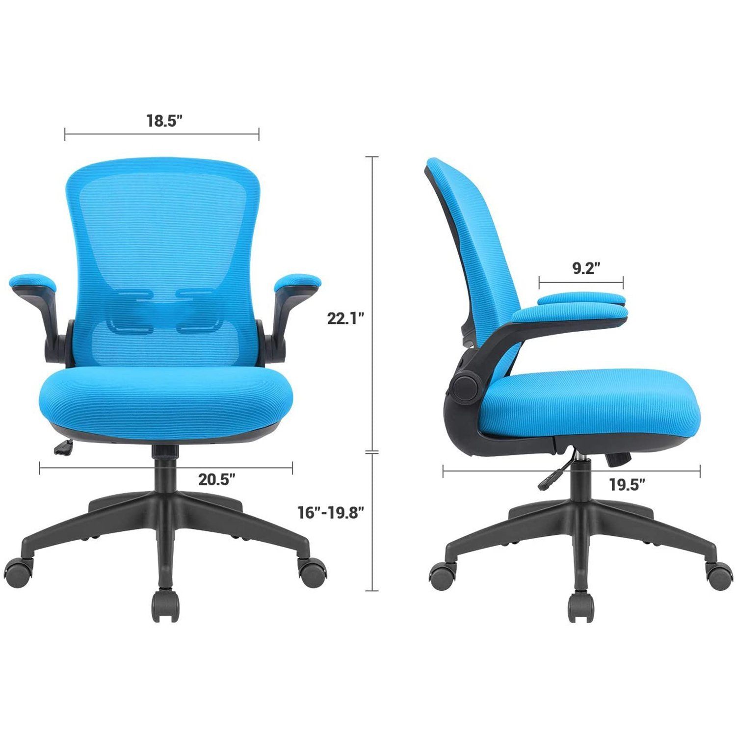 Homall Office Desk Chair Ergonomic Mesh Chair with Flip-up Arms and Adjustable Height
