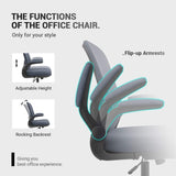 Homall Office Desk Chair Ergonomic Mesh Chair with Flip-up Arms and Adjustable Height