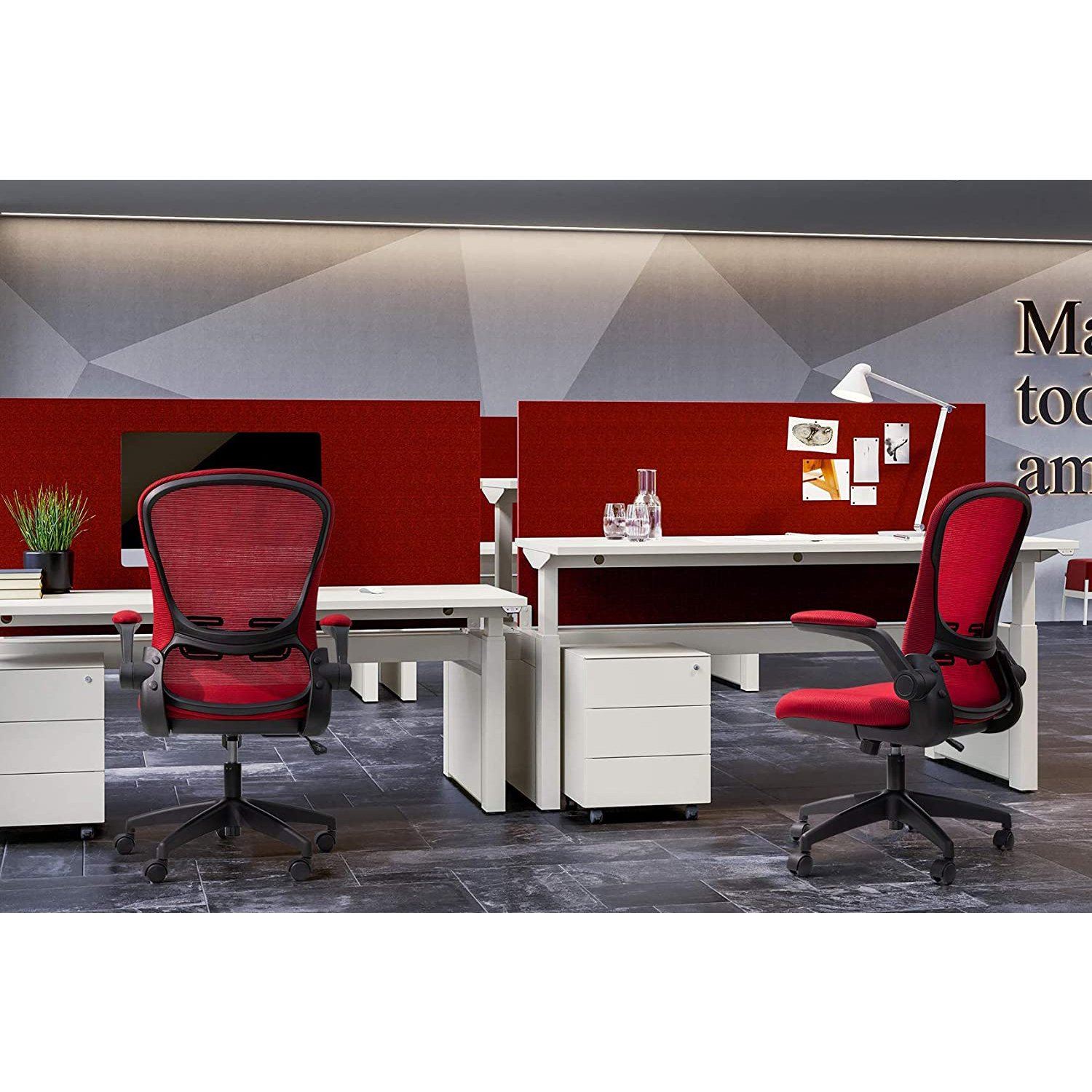 Homall Office Desk Chair Ergonomic Mesh Chair with Flip-up Arms and Adjustable Height