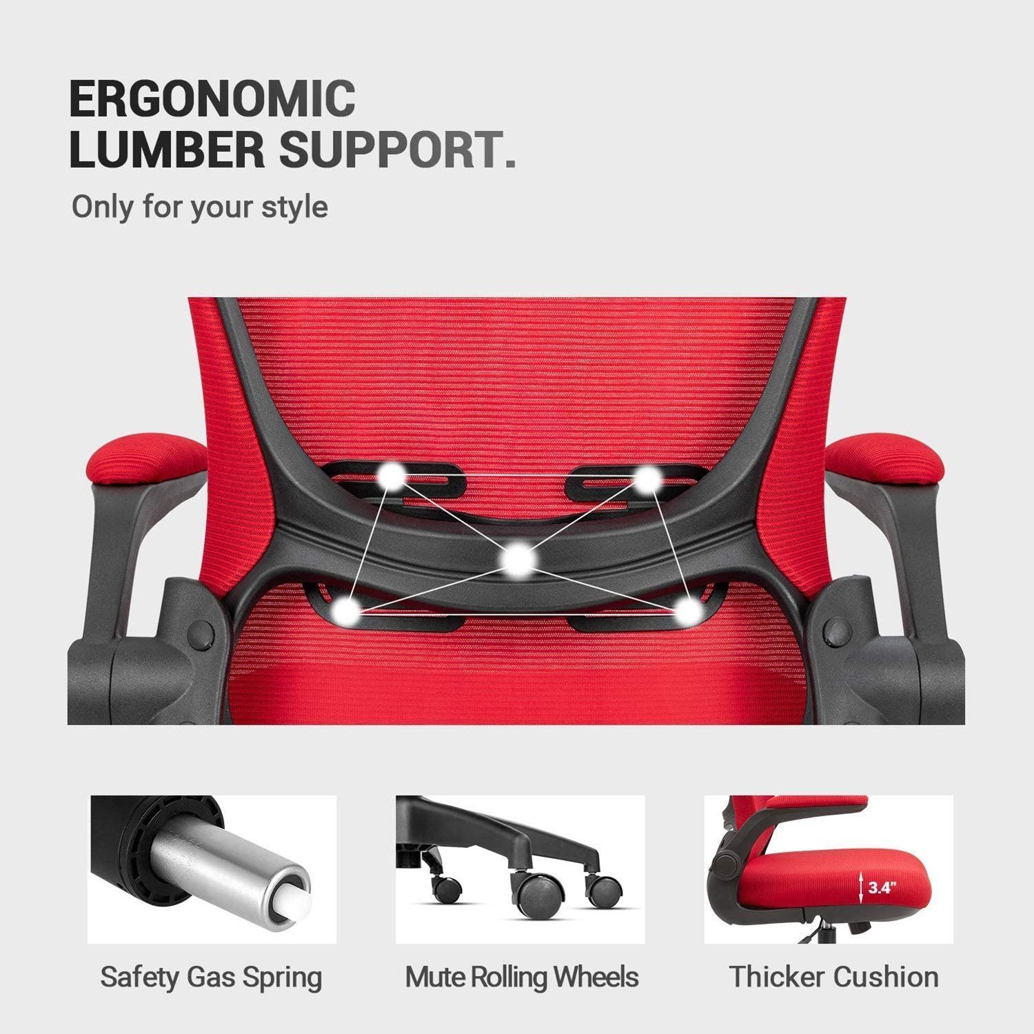 Homall Office Desk Chair Ergonomic Mesh Chair with Flip-up Arms and Adjustable Height