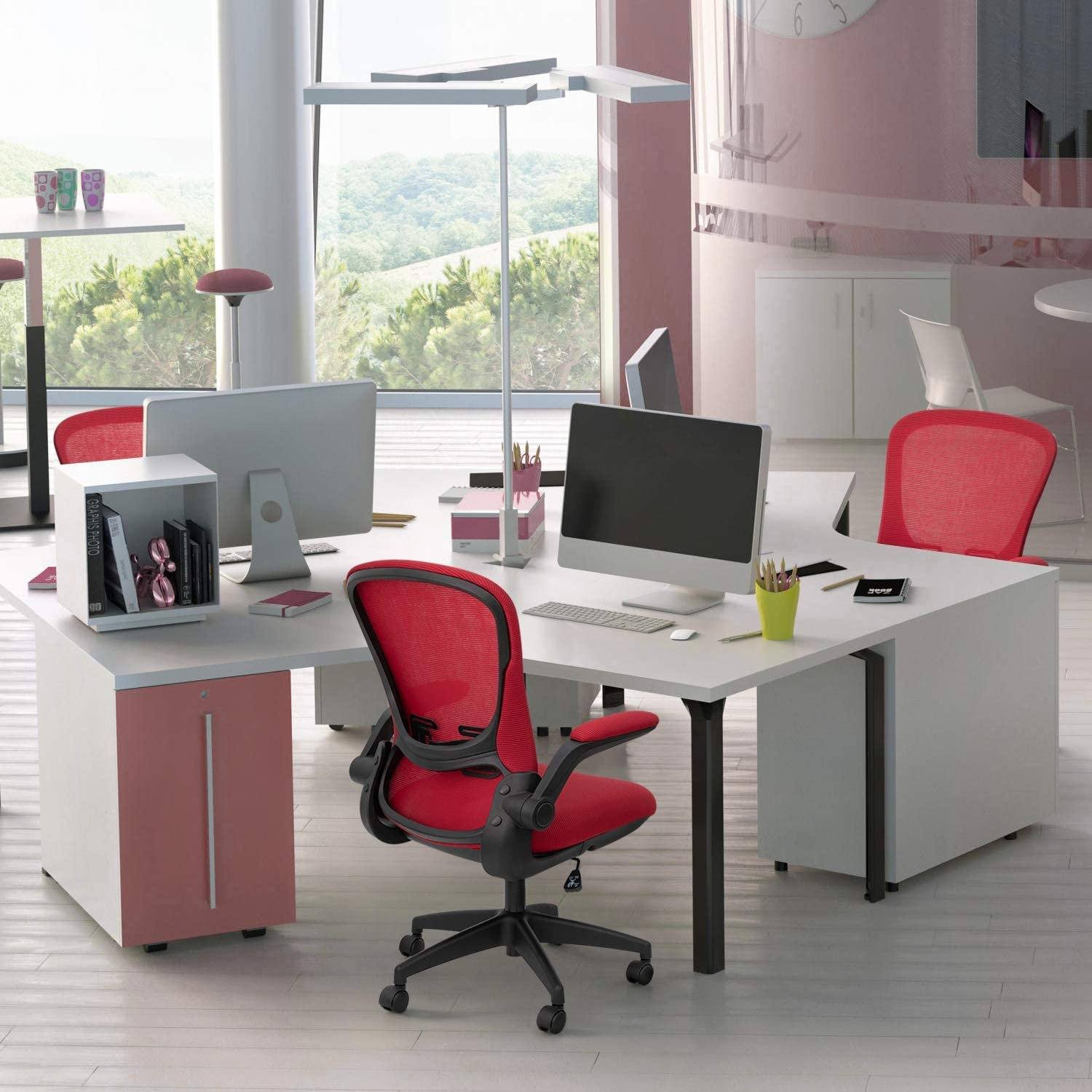 Homall Office Desk Chair Ergonomic Mesh Chair with Flip-up Arms and Adjustable Height