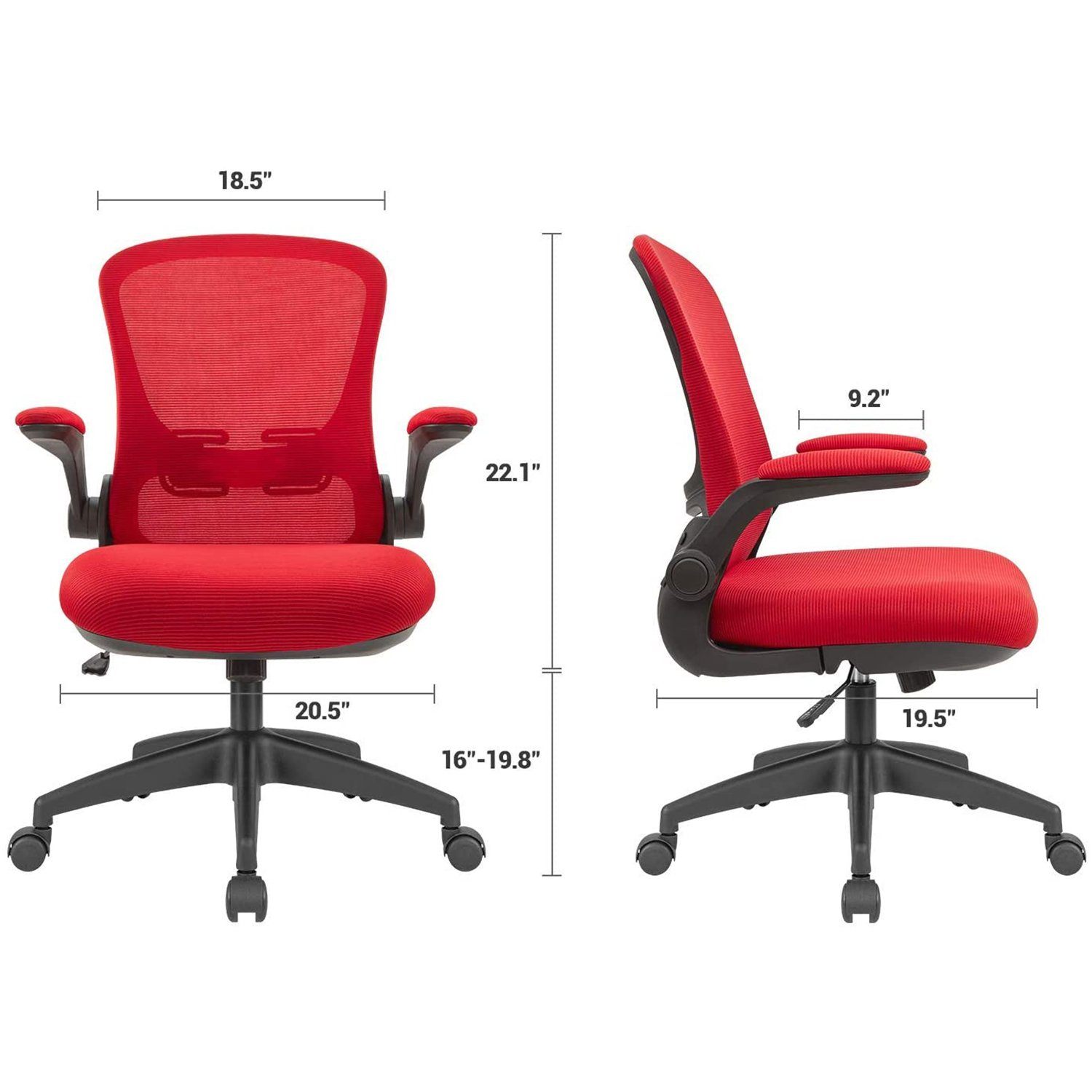 Homall Office Desk Chair Ergonomic Mesh Chair with Flip-up Arms and Adjustable Height