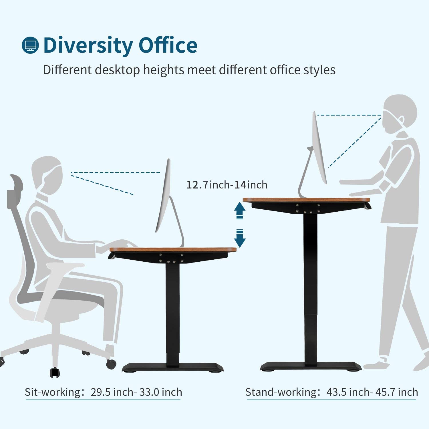 Homall Electric Standing Desk, Height Adjustable 43 Inches Office Desk