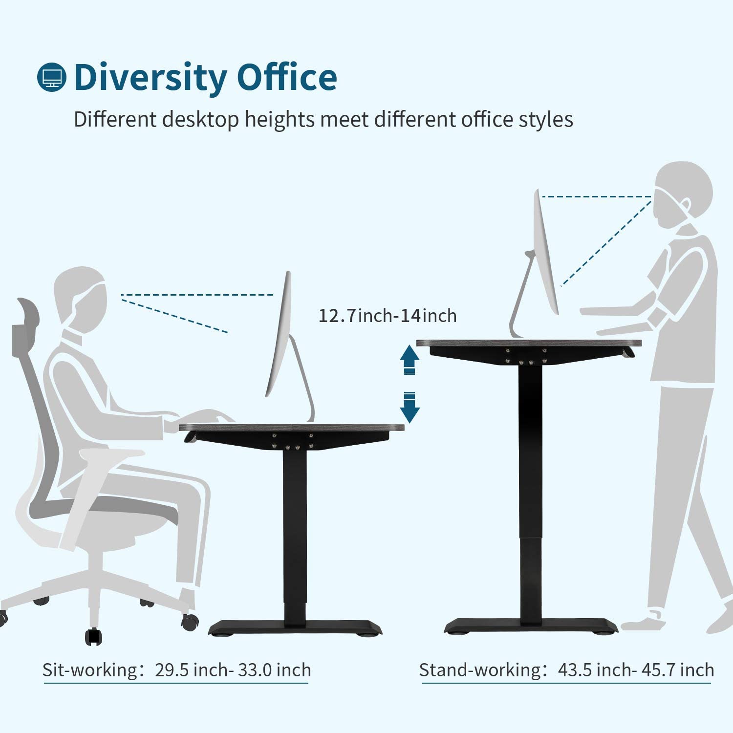 Homall Electric Standing Desk, Height Adjustable 43 Inches Office Desk