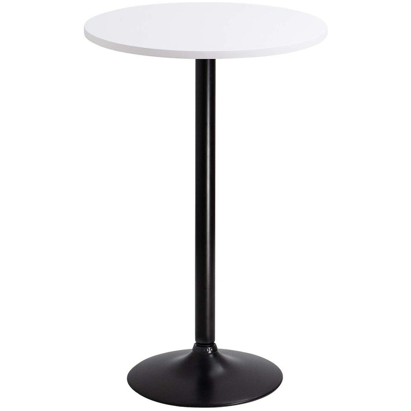 Homall Bistro Pub Table Round Bar Height Cocktail Table Metal Base MDF Top Obsidian Table with Black Leg