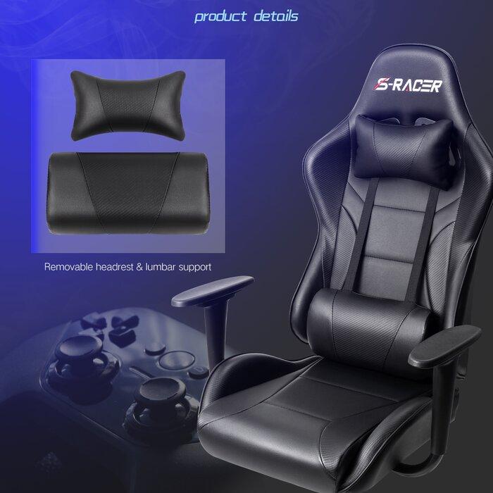 Homall Gaming Chair Office Chair High Back Racing Computer Chair PU Leather Adjustable Seat Height Swivel Chair Ergonomic Executive Chair with Headrest