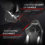 Homall Gaming Chair RGB Lighting High Back Computer Chair PU Leather Desk Chair PC Racing LED Ergonomic Adjustable Swivel Task Chair