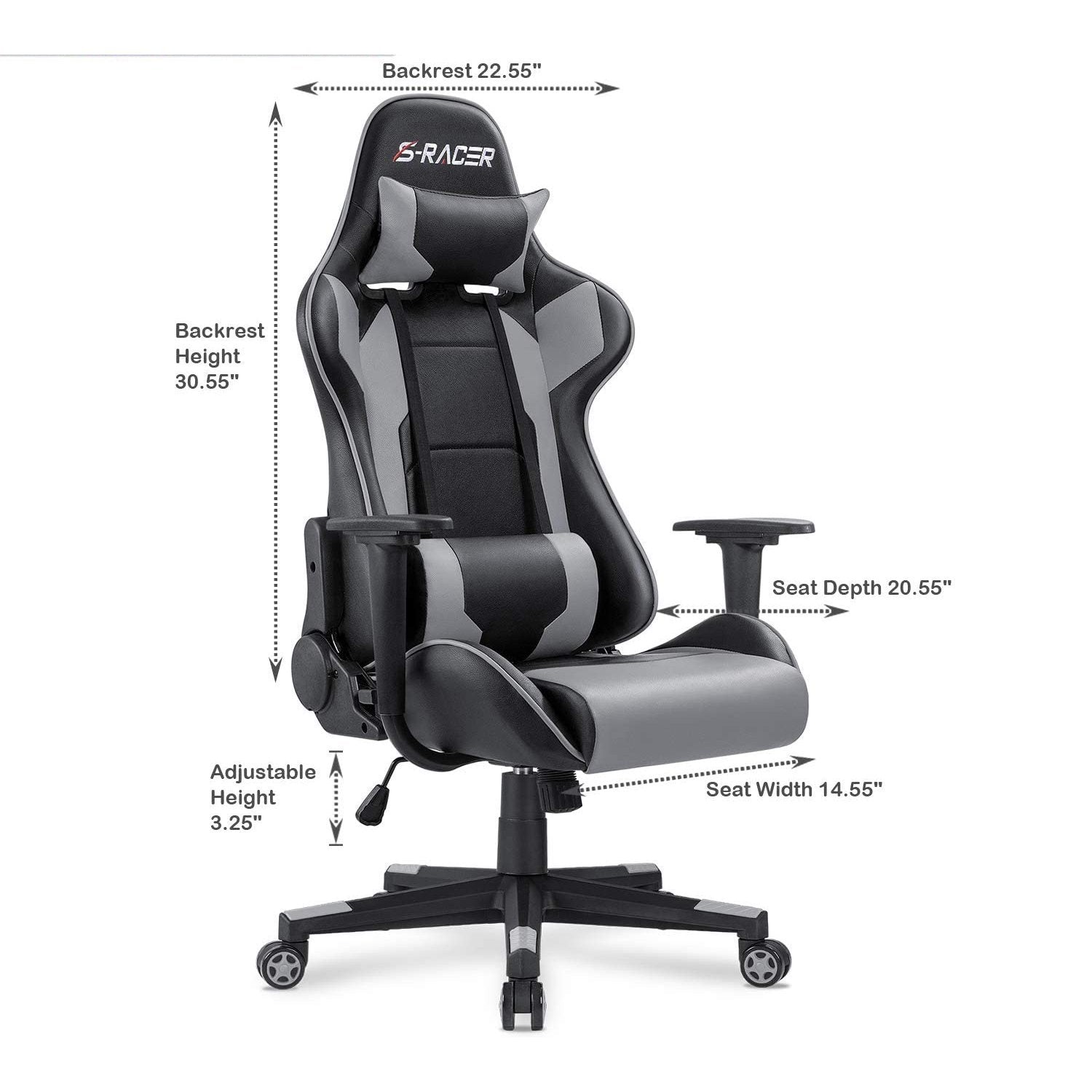 Homall Gaming Chair Racing Chair Computer Desk Chair with Headrest and Lumbar Support