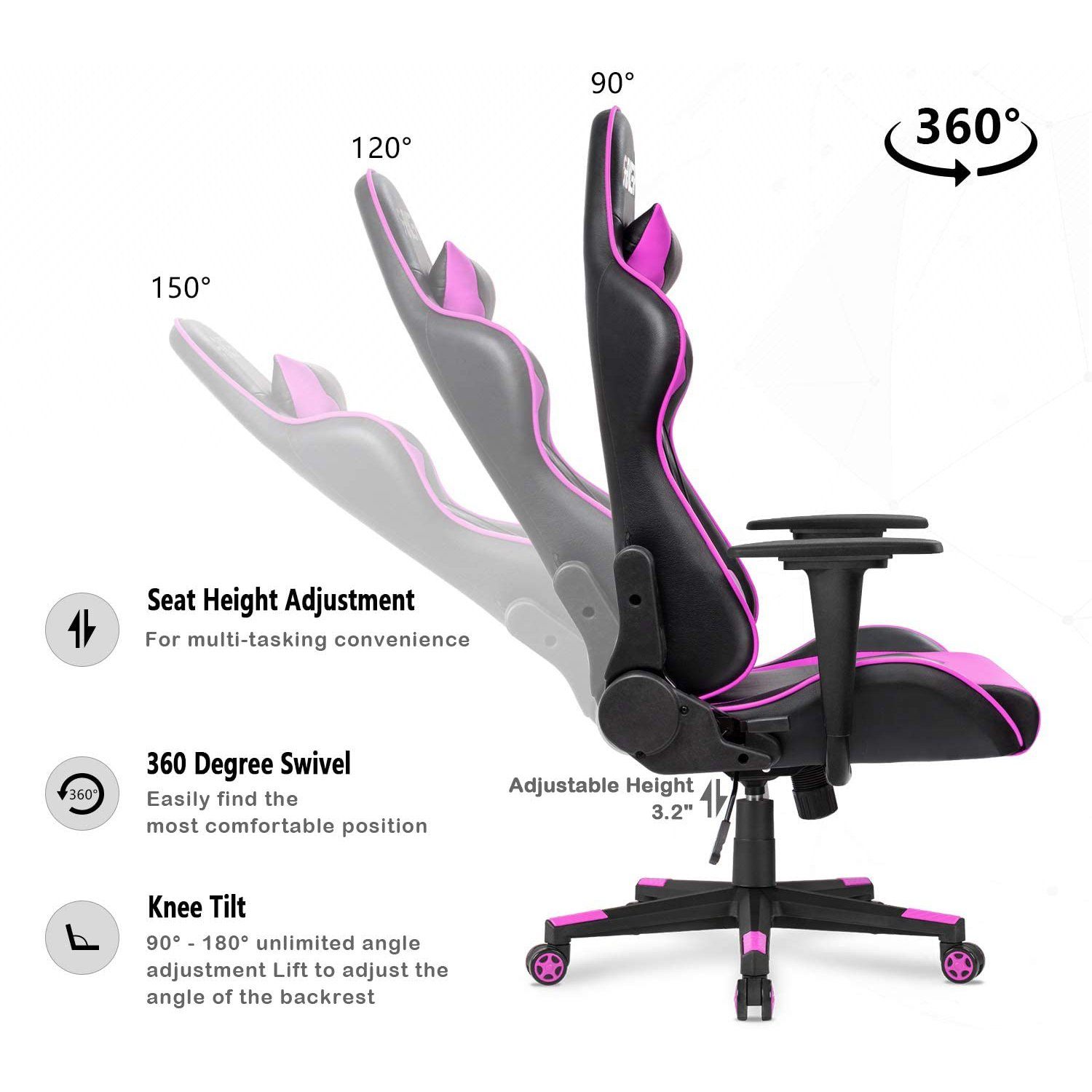 Homall Gaming Chair Racing Chair Computer Desk Chair with Headrest and Lumbar Support
