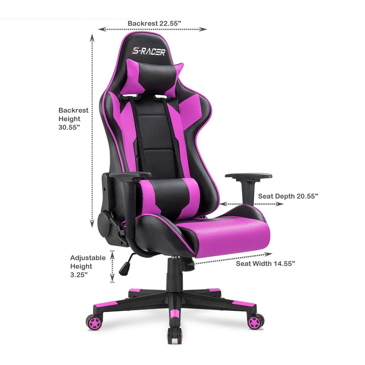 Homall Gaming Chair Racing Chair Computer Desk Chair with Headrest and Lumbar Support