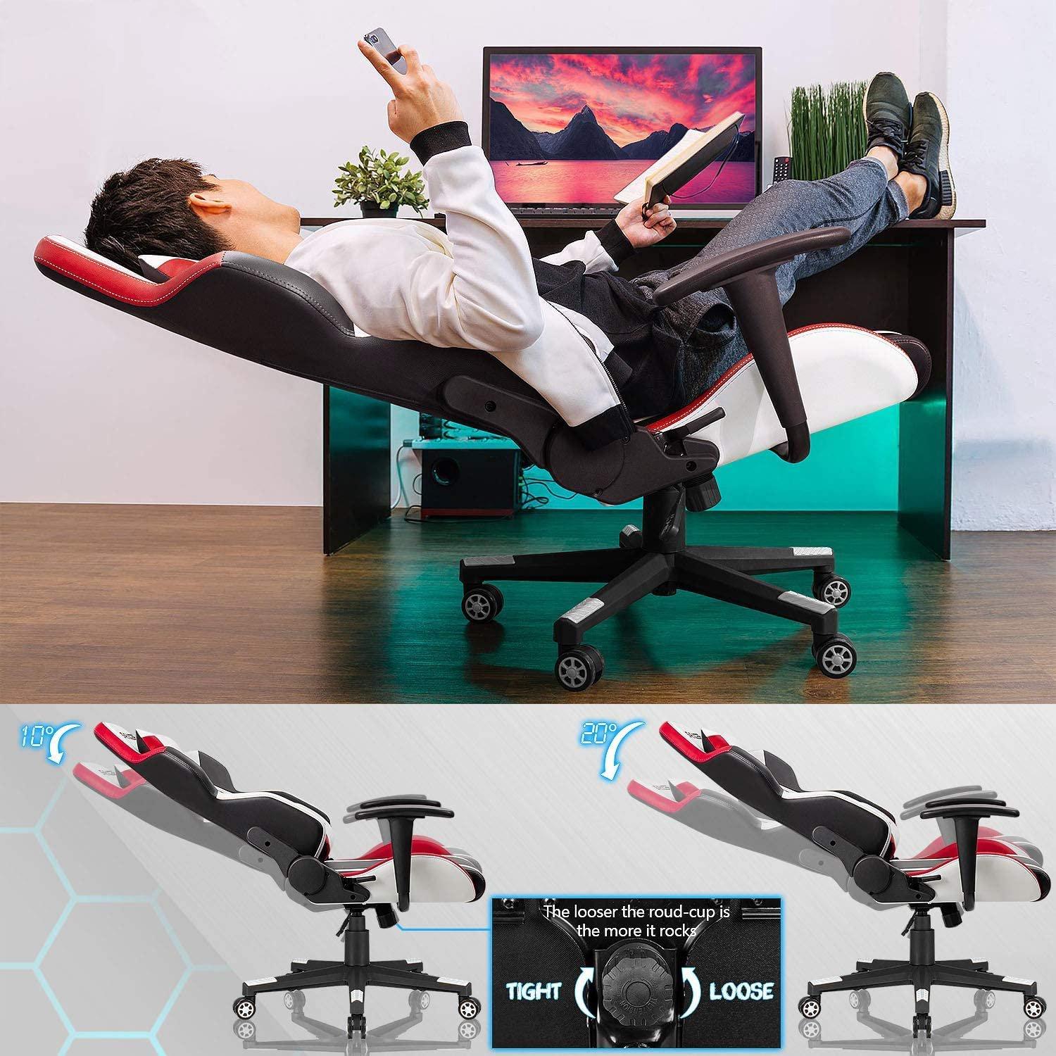 Homall Gaming Chair S-racer Chair Ergonomic High Back Computer Chair PU Leather Racing Chair-