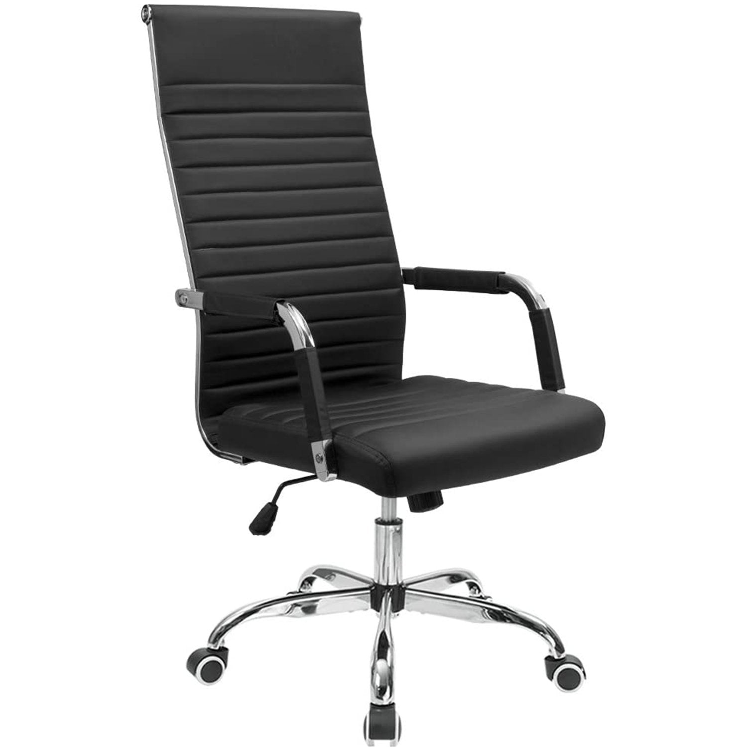 Homall Ribbed Office Chair High Back PU Leather Executive Conference Chair Adjustable Swivel Chair with Arms